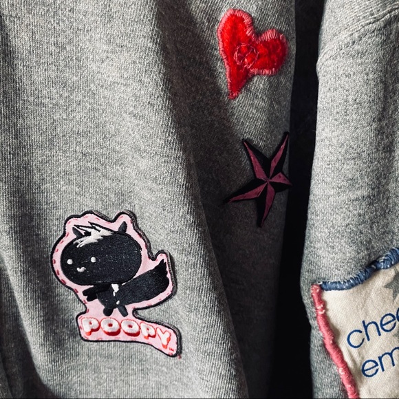 Gray patch zip up sweatshirt - Picture 6 of 13